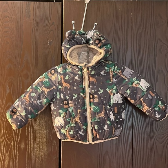 Riley & James babies gray quilted winter jacket. Fleece lined. Size 12 Months. - Picture 1 of 13